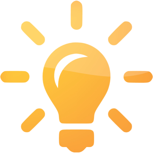 512x512 Orange Light Bulb, Idea Icon