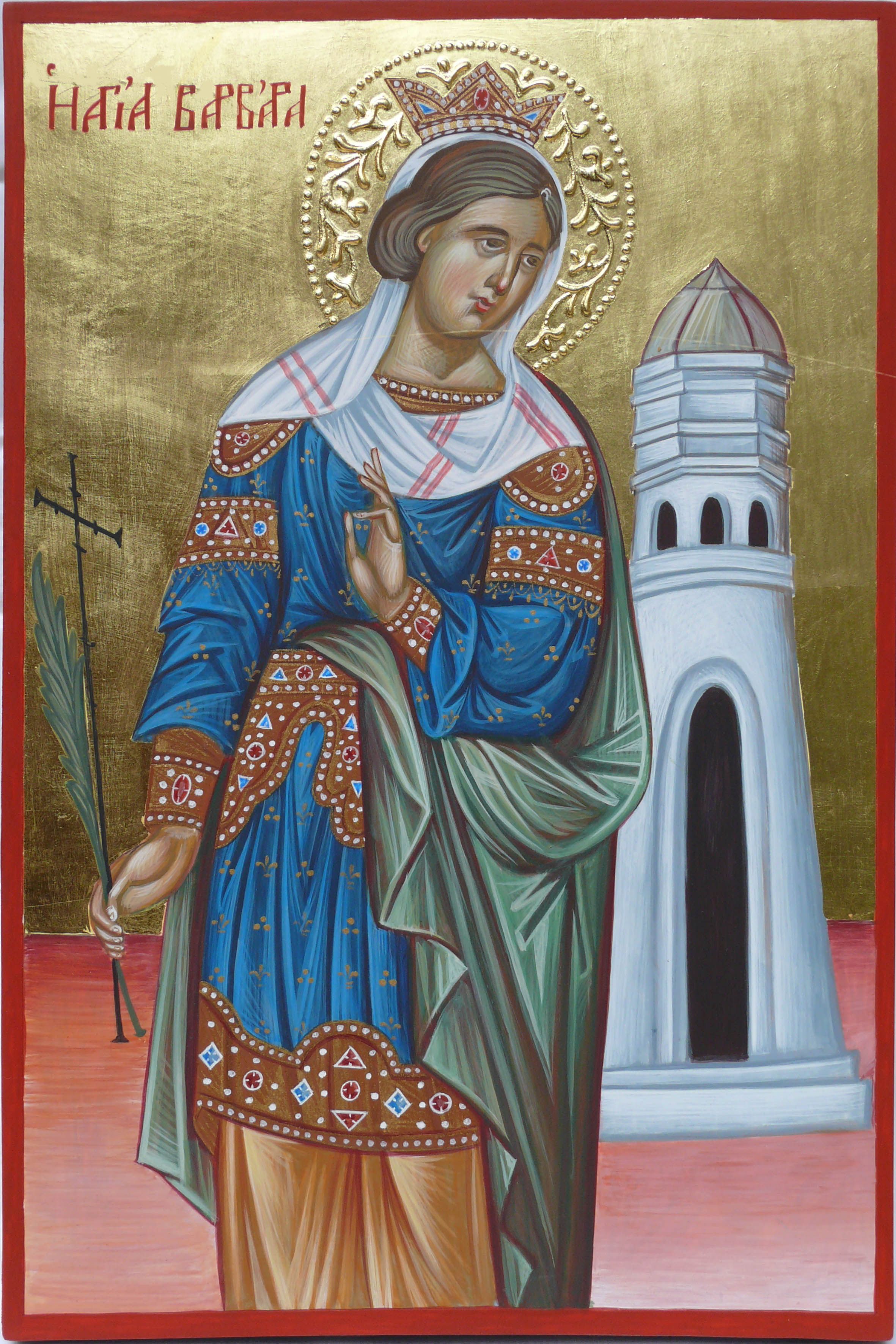 2362x3543 Saint Barbara Hand Painted Orthodox Icon Created