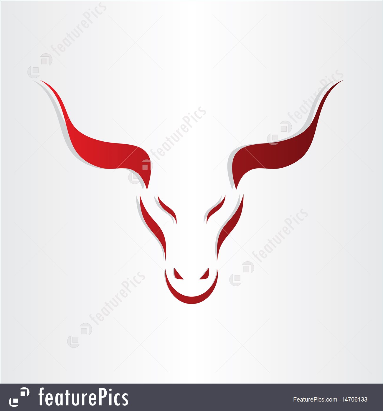 1300x1392 Illustration Of Stylized Symbol Red Bull Icon Design