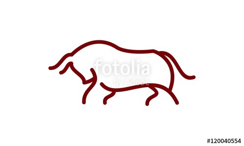500x300 Line Bull Icon Logo Stock Image And Royalty Free Vector