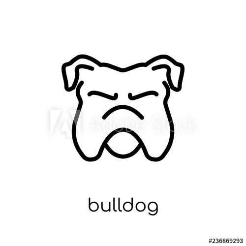500x500 Bulldog Icon Trendy Modern Flat Linear Vector Bulldog Icon