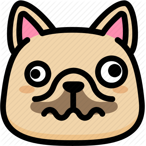 512x512 Dizzy, Emoji, Emotion, Expression, Face, Feeling, French Bulldog Icon