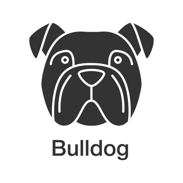 600x600 English Bulldog Icon Art Print