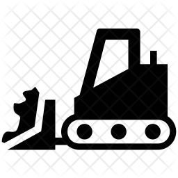 256x256 Bulldozer Icon Of Glyph Style