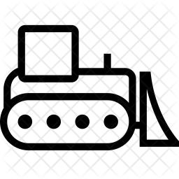 256x256 Bulldozer Icon Of Line Style