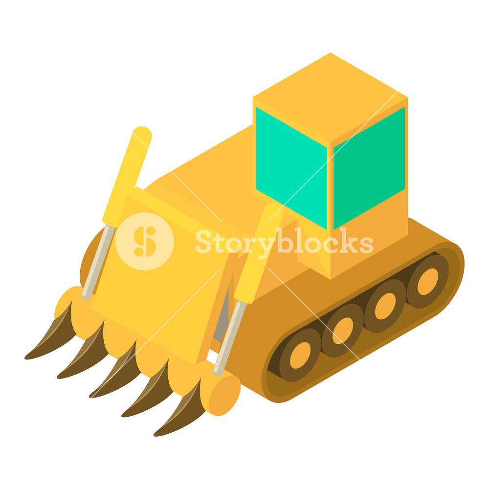 1000x1000 Boggy Bulldozer Icon Isometric Illustration Of Boggy Bulldozer