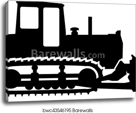 453x379 Bulldozer Icon, Canvas Print Barewalls Posters Prints