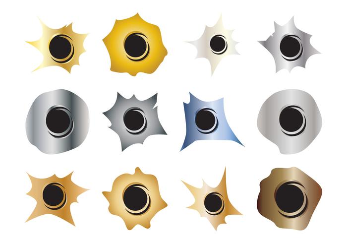 700x490 Bullet Holes Icon Vector