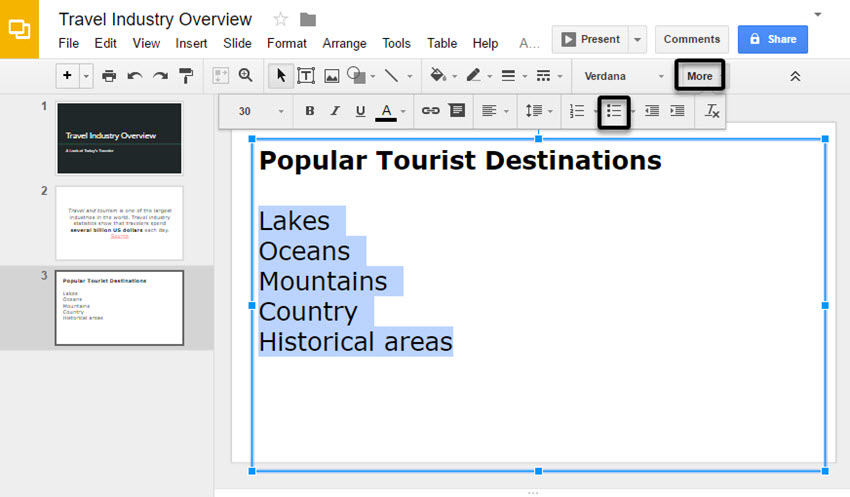 850x497 How To Add Text Bullet Points In Google Slides Presentations