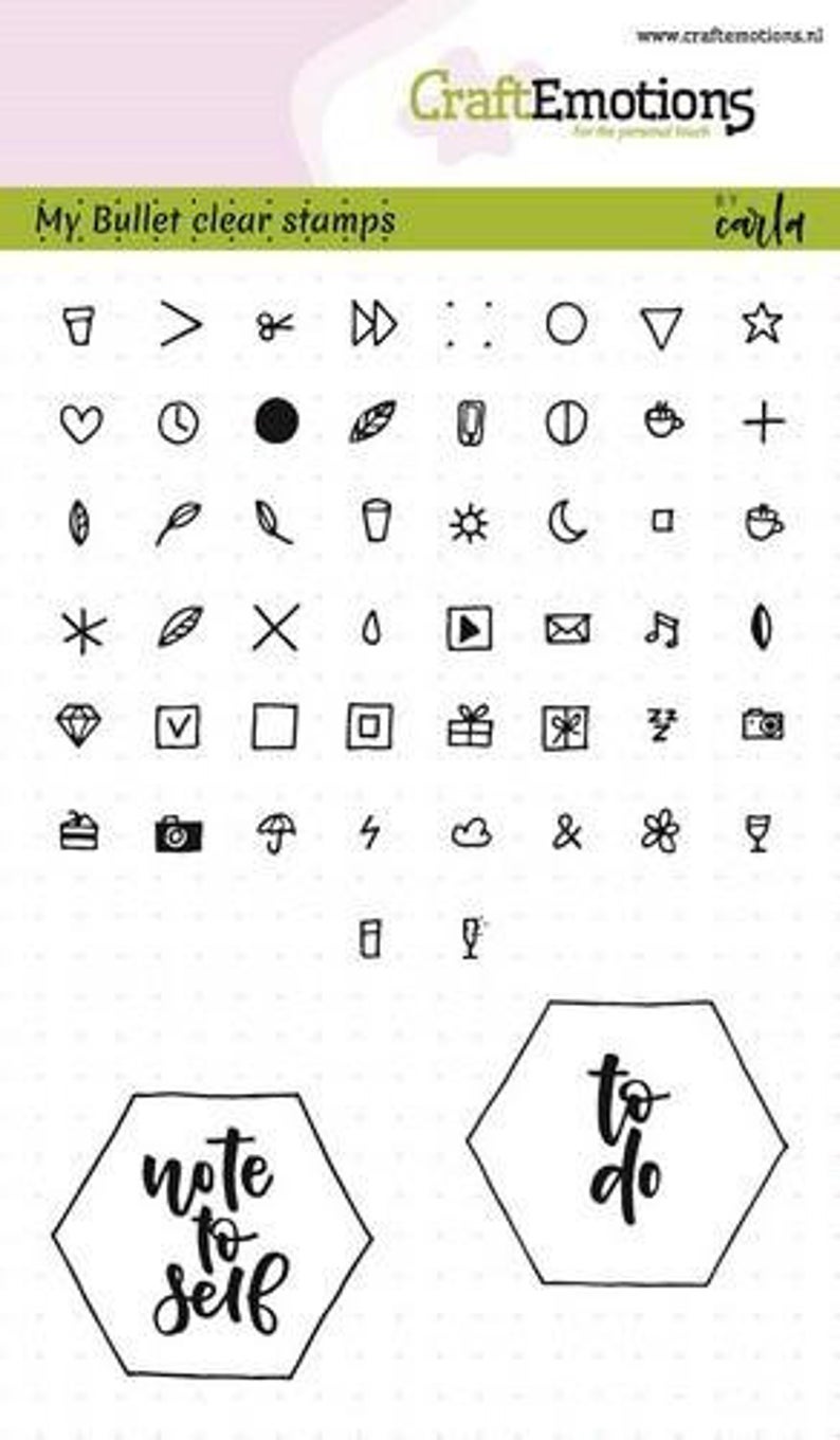 794x1360 Set Of Bullet Journal Clear Stamps Set Signs Icons Etsy