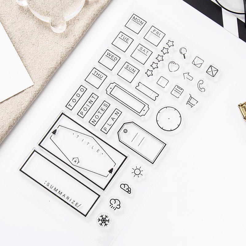 800x800 Bullet Journal Frames, Tags Icons Stamp Set Kawaii Pen Shop