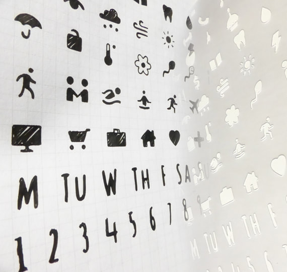 570x540 Calendar Icons Symbols Bullet Journal Stencil