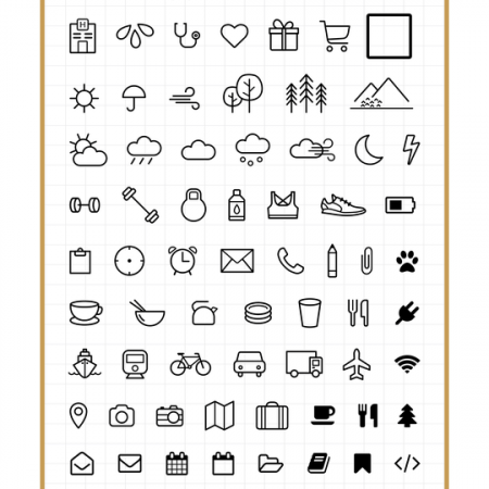 450x450 Inkbyjeng Bullet Journal Stamp Set Planner Icons Vol