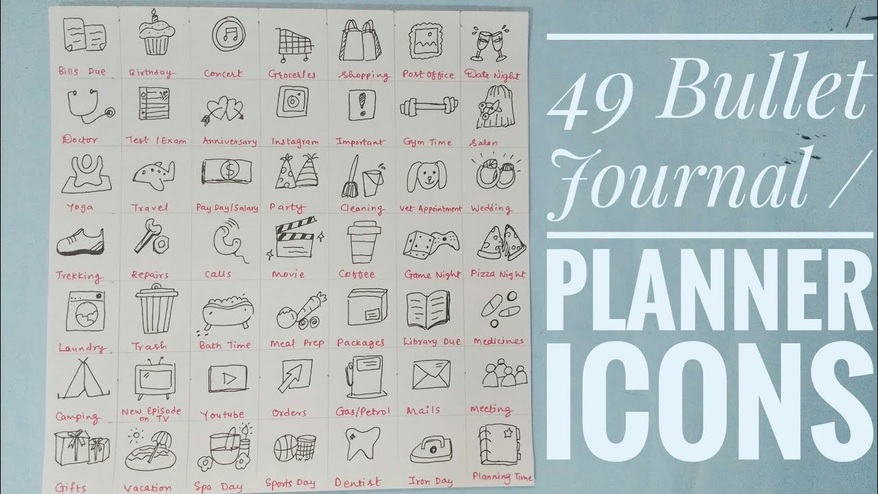 1280x720 Bullet Journal Planner Icons Easy For Beginners
