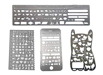 425x311 Bullet Journal Stencil Set, Ruler Drawing Painting