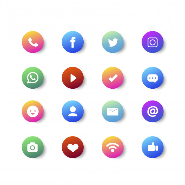 Gradient Bullet Point And Social Media Icon Collection Vector 626x626 Gradient Bullet Point And Social Media Icon Collection Vector