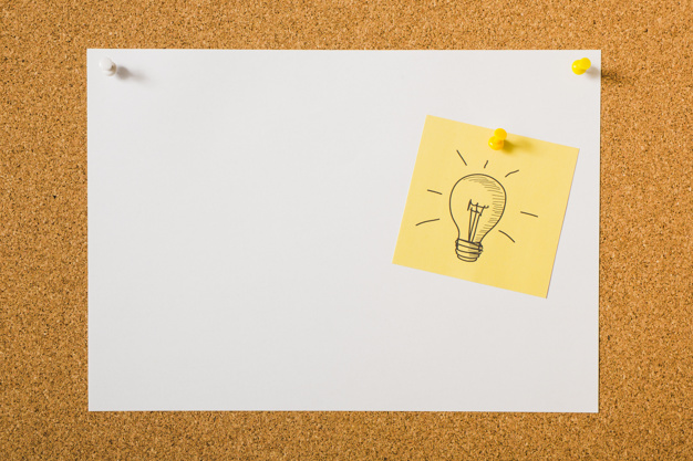 626x417 Light Bulb Drawn Icon On Yellow Sticky Note Over The Bulletin