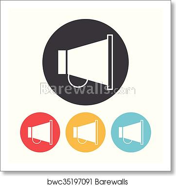 Bullhorn Icon, Art Print Barewalls Posters Prints 362x382 Bullhorn Icon, Art Print Barewalls Posters Prints