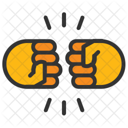 256x256 Fist Bump Icon Of Colored Outline Style