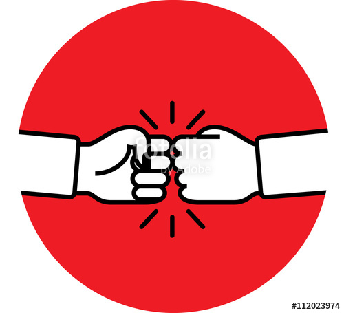 500x455 Fist Bump Icon Friendship Vector Illustration Flat Design