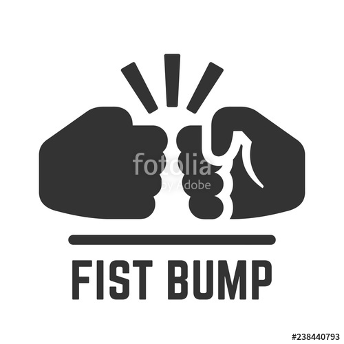 500x500 Vector Fist Bump Simple Flat Icon Of Two Fight Hand Or Together