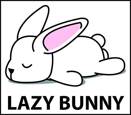 425x373 Cute Sleepy Lazy White Bunny Rabbit Cartoon Vinyl