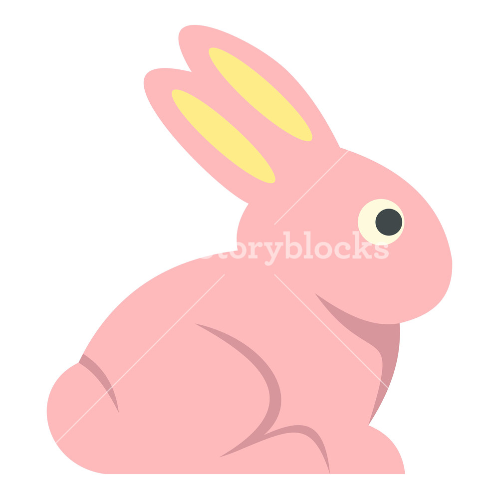 1000x1000 Easter Bunny Icon Flat Isolated On White Background Vector