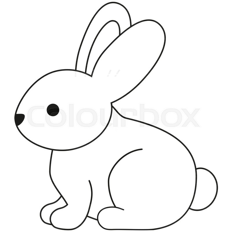 800x800 Line Art Black And White Rabbit Bunny Stock Vector Colourbox