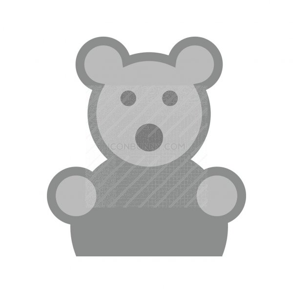 600x600 Stuffed Bunny Greyscale Icon