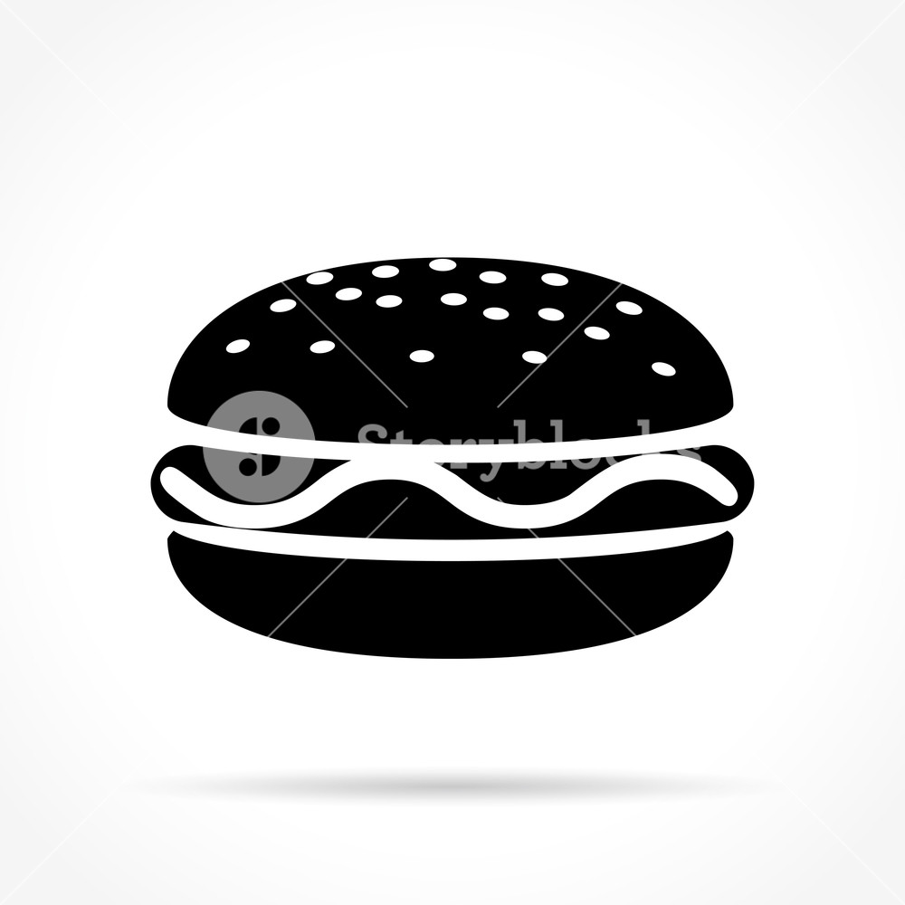 1000x1000 Illustration Of Burger Icon On White Background Royalty Free Stock