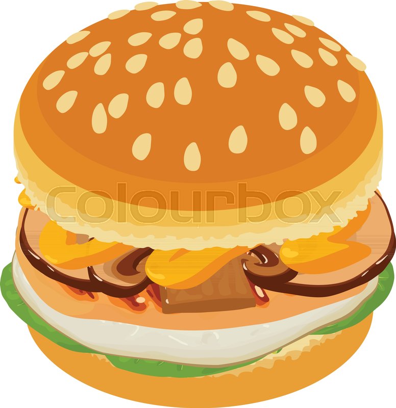 776x800 Tasty Burger Icon Isometric Stock Vector Colourbox