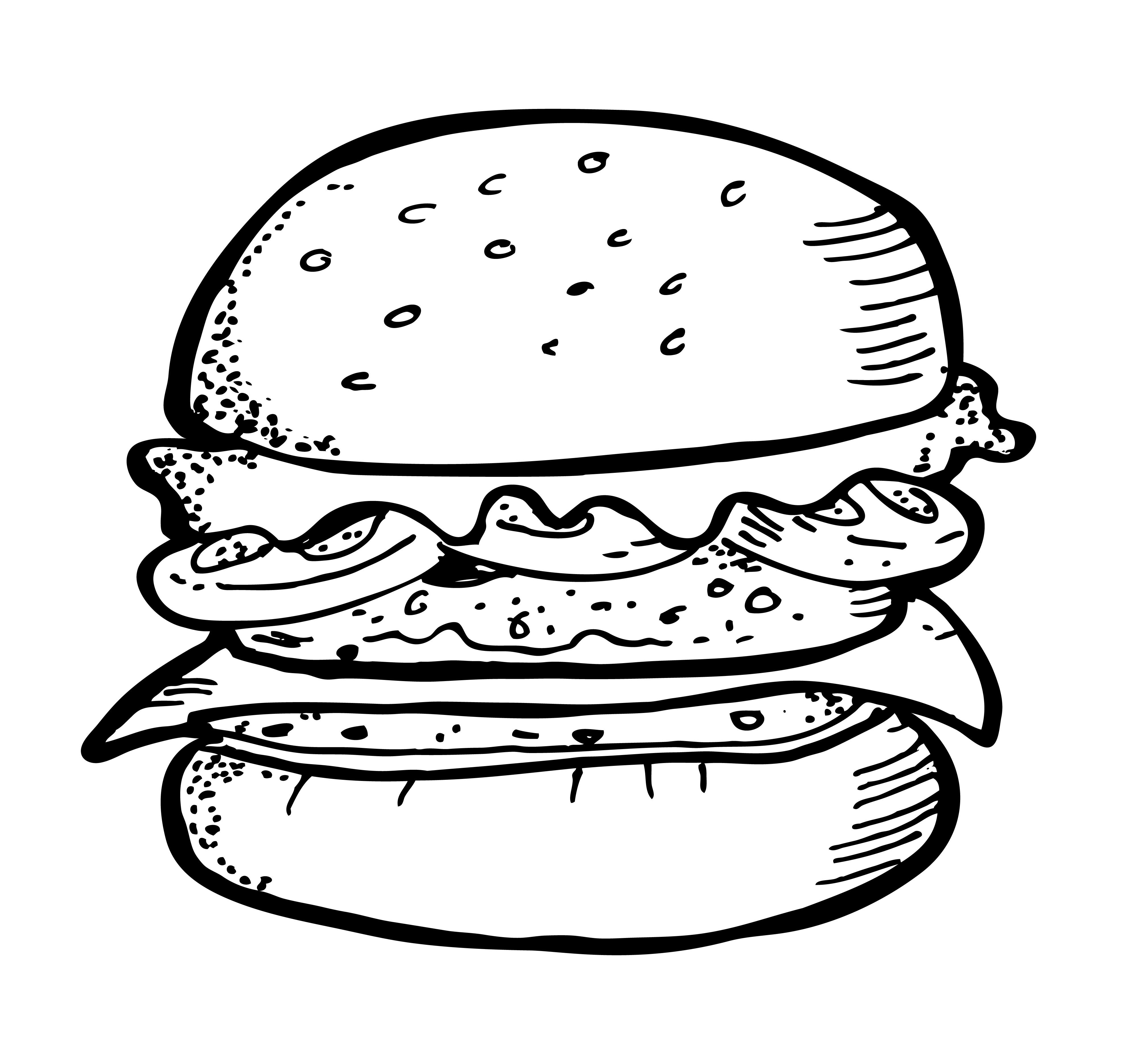 4000x3740 Burger And Fries Drawing Burger And Fries Drawing Delux Toasted