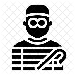 Burglar Icon Of Glyph Style 256x256 Burglar Icon Of Glyph Style