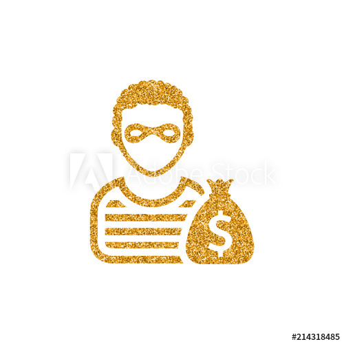 Burglar Icon In Gold Glitter Texture Sparkle Luxury Style Vector 500x500 Burglar Icon In Gold Glitter Texture Sparkle Luxury Style Vector