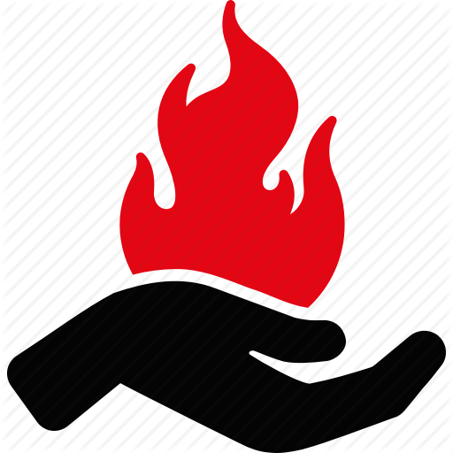 512x512 Burn, Danger, Fire, Flame, Hand, Heat, Palm Icon