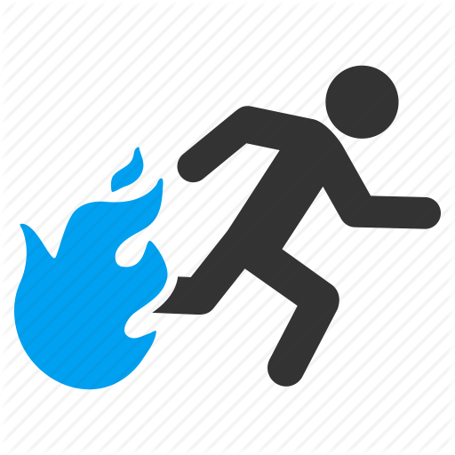 512x512 Burn, Emergency, Fire Exit, Fired Person, Flame, Running Man