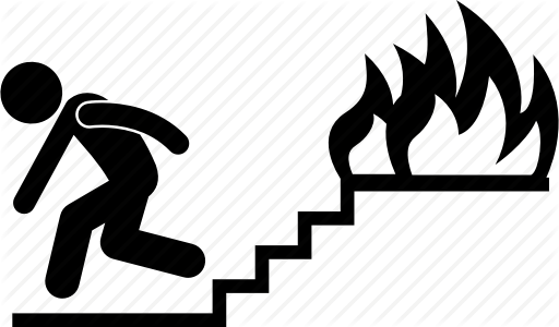 512x300 Away, Burning, Emergency, Fire, Man, Person, Running Icon