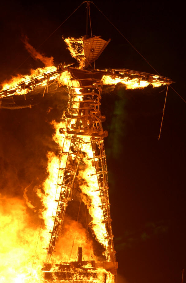 607x924 Burning Man's Icon Goes Up In Flames, Days Prematurely