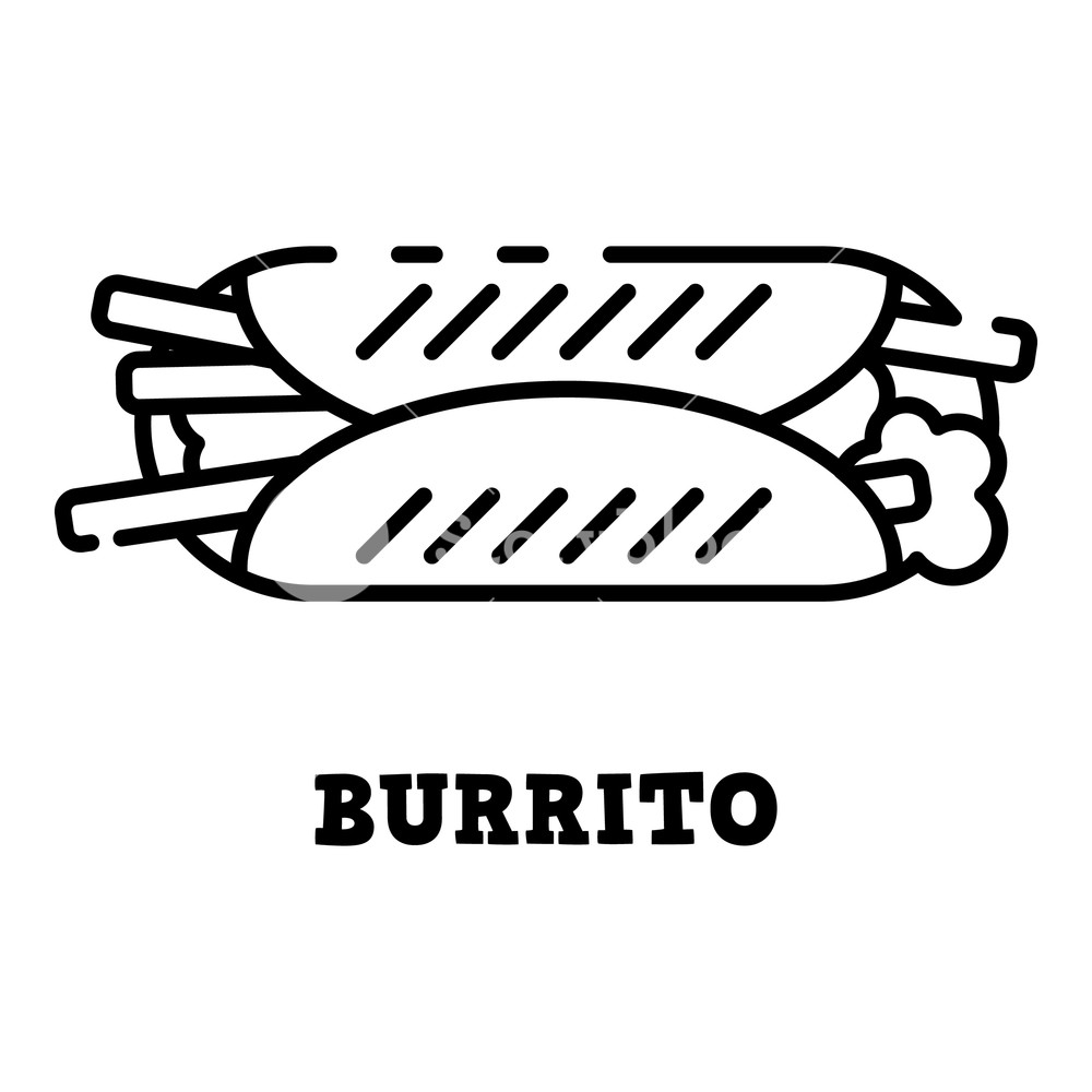 1000x1000 Burrito Icon Outline Burrito Vector Icon For Web Design Isolated