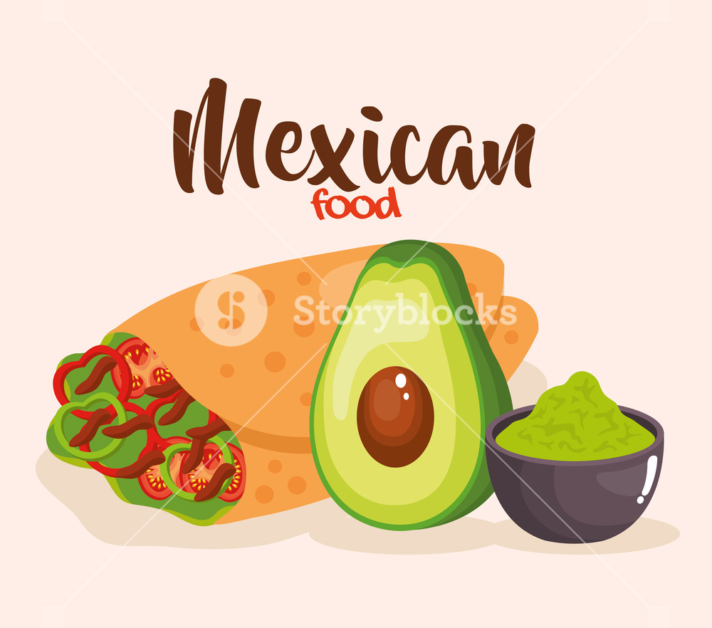 1000x882 Delicious Mexican Burrito Icon Vector Illustration Design Royalty
