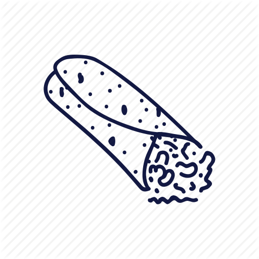 512x512 Burrito, Food, Mexican, Outline Icon