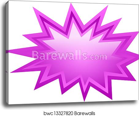 453x379 Pink Burst Icon, Canvas Print Barewalls Posters Prints