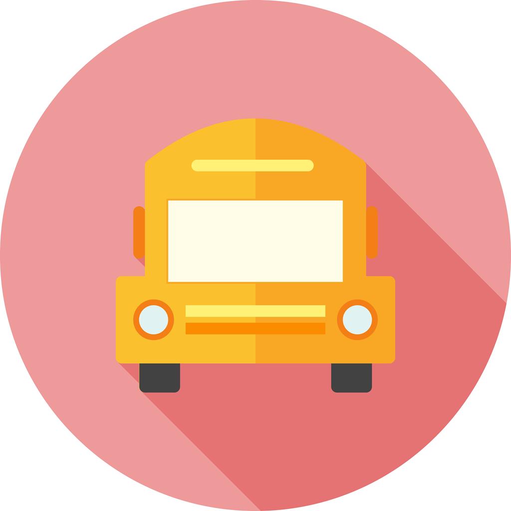 1024x1024 School Bus Flat Shadowed Icon