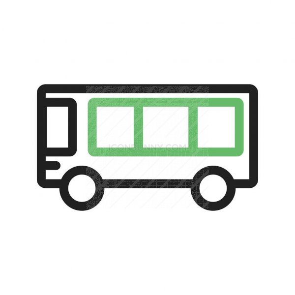 600x600 School Bus Line Green Black Icon