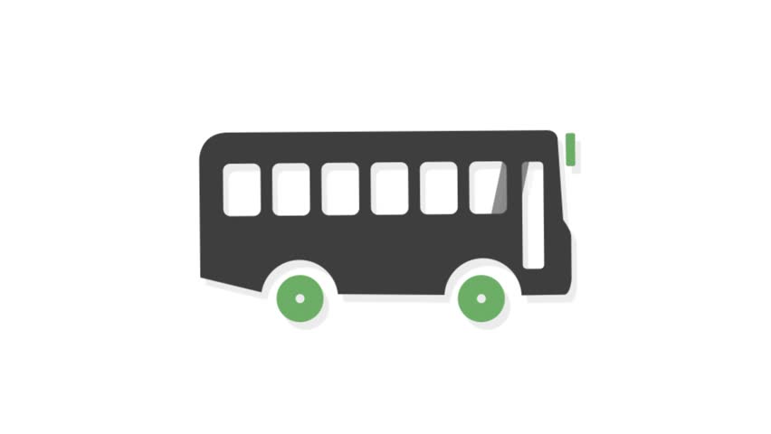 852x480 Transportation Icons Animation With White Background Bus Icon