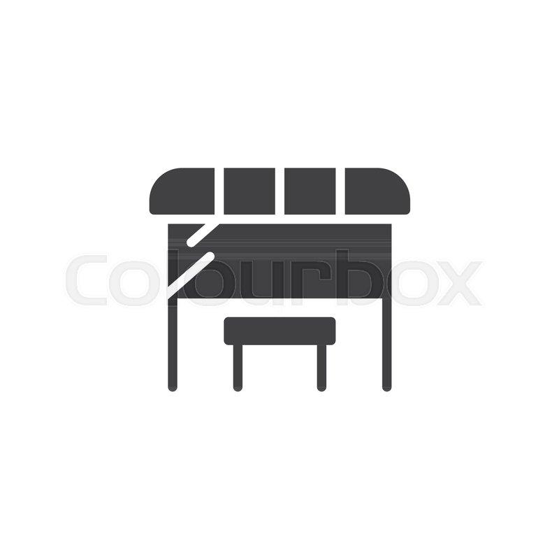 800x800 Bus Station Icon Vector, Filled Flat Stock Vector Colourbox