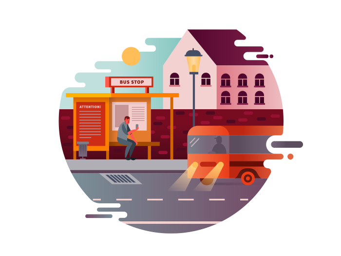 700x525 Bus Stop Illustration In Bus Stop Design