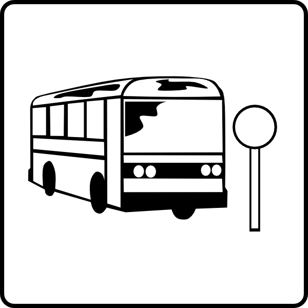 600x600 Hotel Icon Near Bus Stop Clip Art