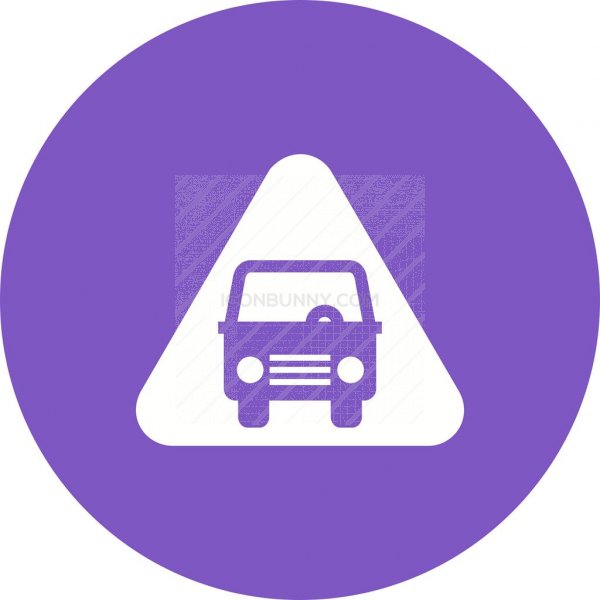 600x600 Bus Stop Sign Flat Round Icon