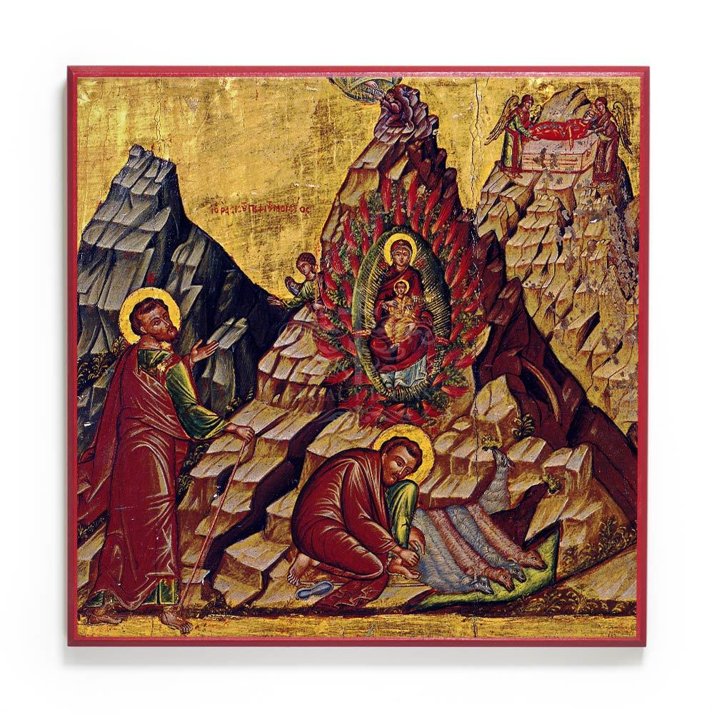 1000x1000 Historic Icon Of Moses And The Burning Bush From Mount Sinai